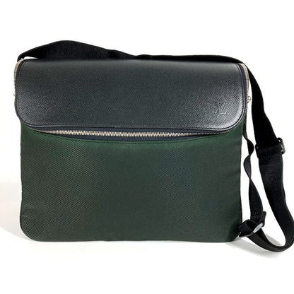 Louis Vuitton Shoulder Bag Taimir M30862 Taiga Leather Ardoise Khaki