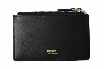 Fendi Wallet Fendi Zipper Foldable Wallet BY THE WAY Calf Leather Brown Black