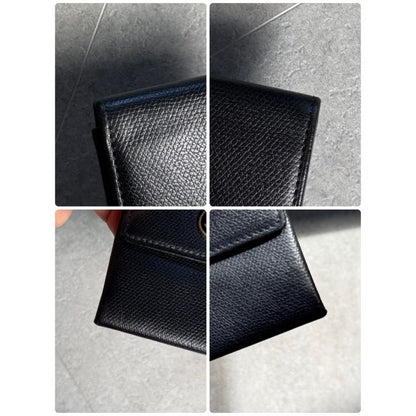 Chanel Coco Button Mark Leather Coin Case Black Gold Hardware Compact — view 7