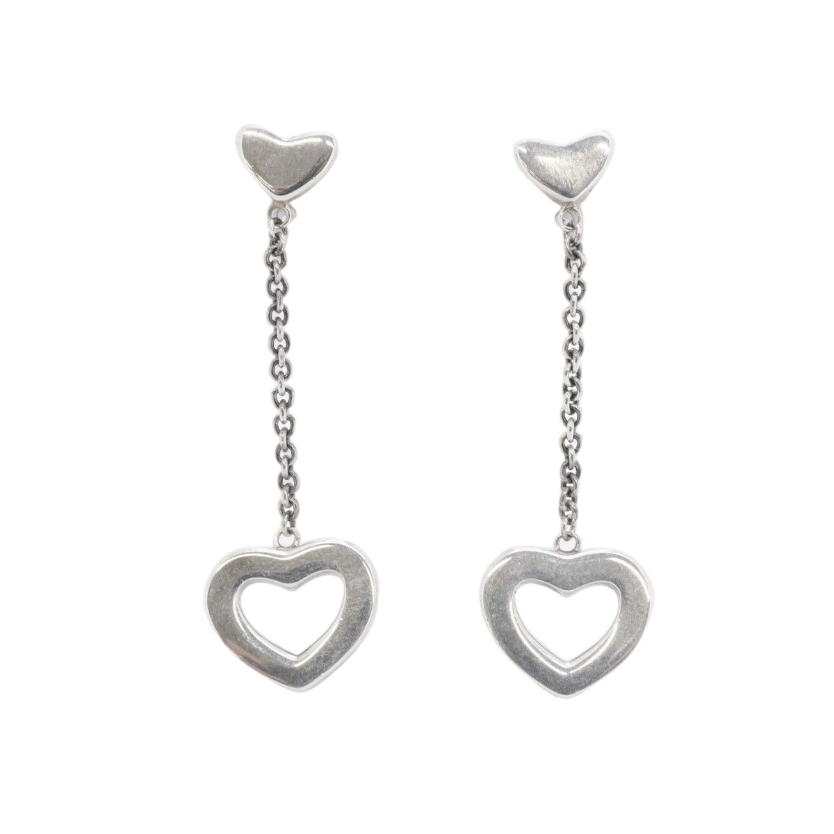 Tiffany & Co Earrings Heart Link Drop Silver — view 2