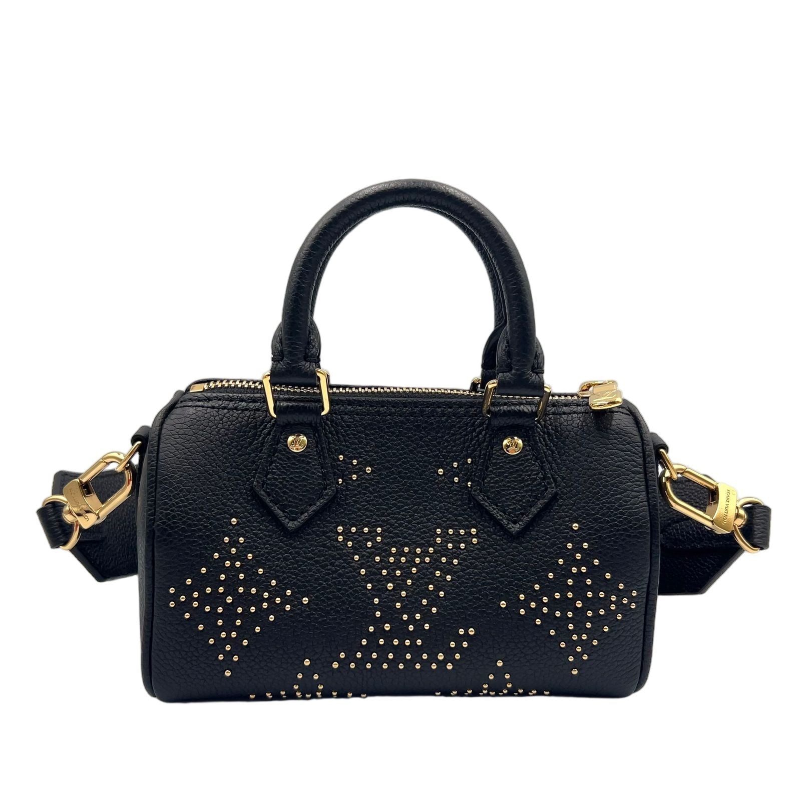 Louis Vuitton Nano Speedy Monogram Empreinte 2-Way Shoulder Leather Black