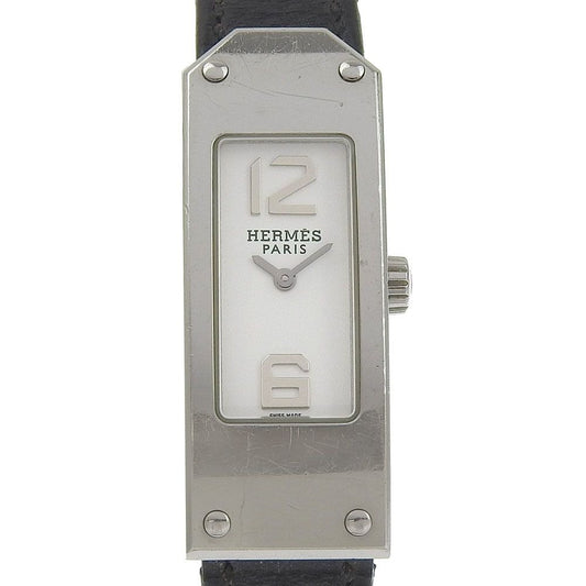 Hermes Kelly 2 Stainless Steel Quartz Analog Display White Dial Watch Handbag