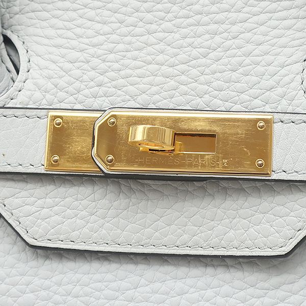 Hermes Handbag Birkin 35 Togo Blue Pale Gold Hardware Light Blue C Engraved