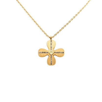 Chanel Clover Motif CC Logo Gold Plated Necklace