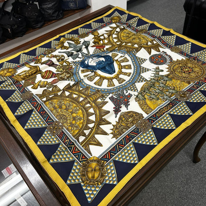 Hermes Carre 90 Yellow Gold of the Chiefs Scarf