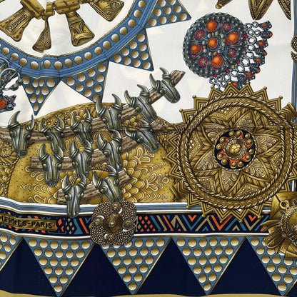 Hermes Carre 90 Yellow Gold of the Chiefs Scarf — view 3