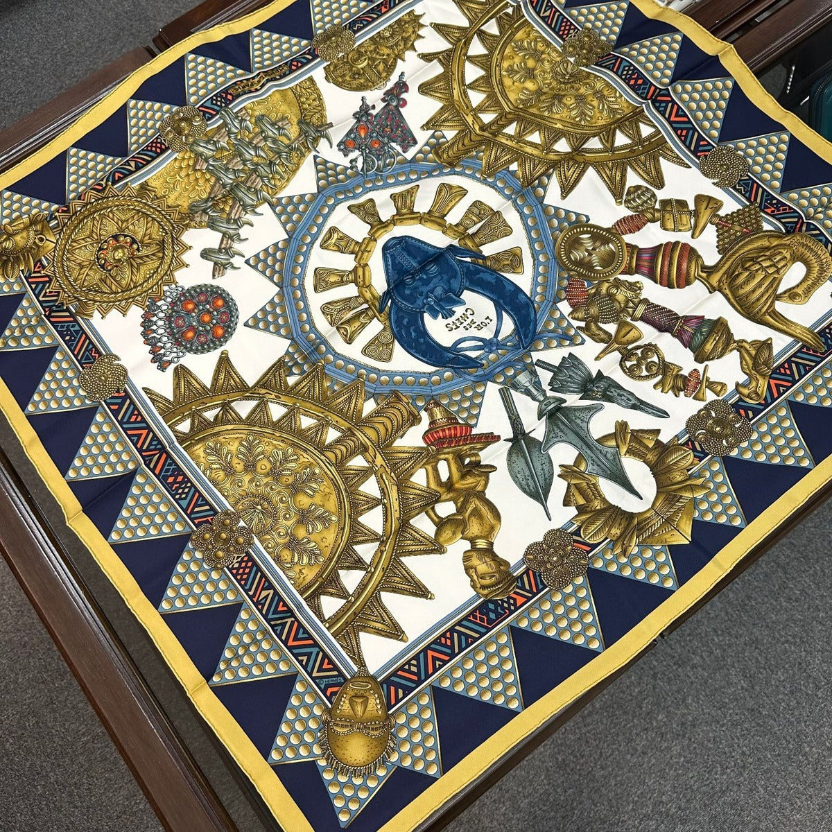 Hermes Carre 90 Yellow Gold of the Chiefs Scarf — view 5