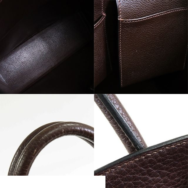 Hermes Whitebus Up Chocolat Gold Fjord Tote Bag — view 6