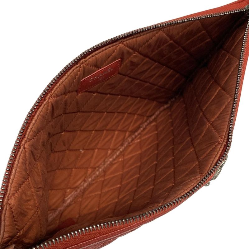 Chanel Clutch Bag Boy Chanel/matelasse Red Vintage Silver Hardware