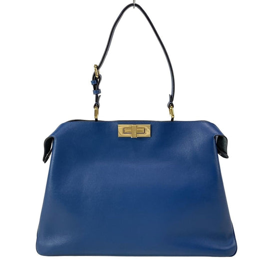 Fendi Handbag Peekaboo Soft Large Blue Leather