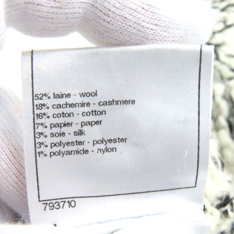 CHANEL P39194 Wool Cashmere Coco Rhinestone Knit Gloves Mittens