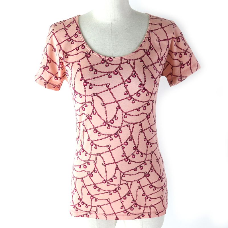Hermes 22AW 100% Cotton Tresor De Medor Short Sleeved T-shirt Cut And Sewn Pink