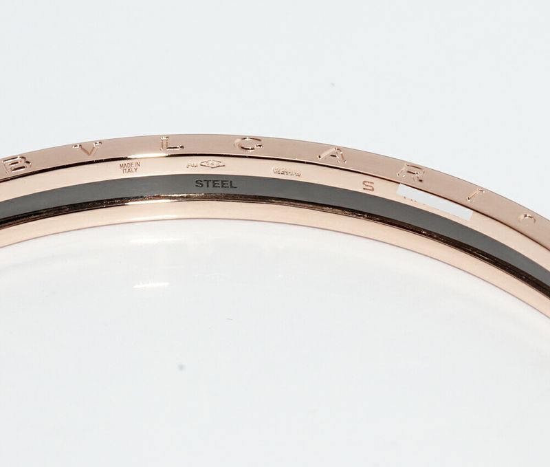 Bulgari Bangle Bracelet 18K Pink Goldxss Black PVD Bzero1 Bracelet S
