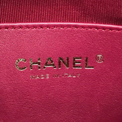 Chanel Quilted Lambskin CC Logo Drawstring Chain Backpack Pack Black