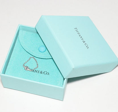 Tiffany & Co Ring 18K White Gold Diamond 12P TTWO Chain Ring