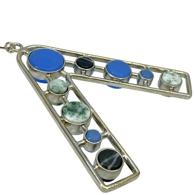 Christian DIOR Necklace Jewelry Accessories Small Metal Silver Multicolor