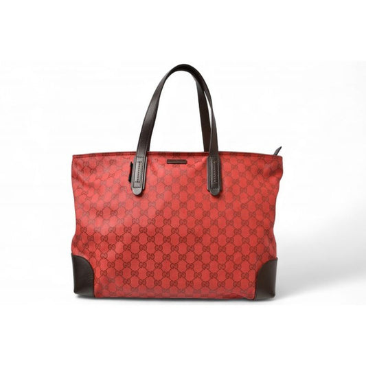 Gucci Tote Shoulder Bag GG Dar Cles Red Sherry