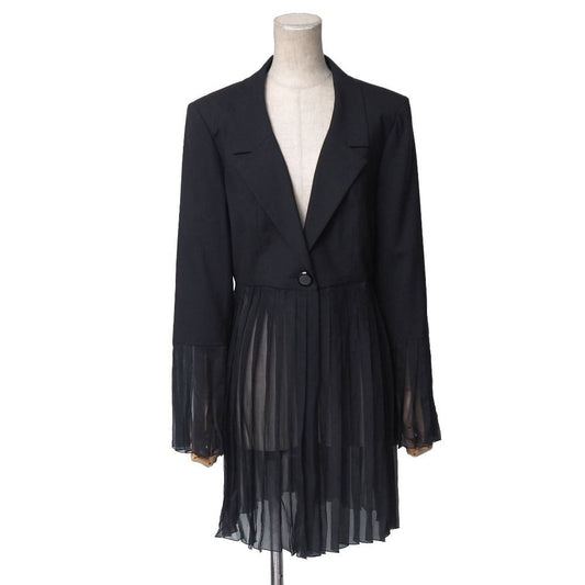 Chanel Jacket 40 Lace Pleated Long