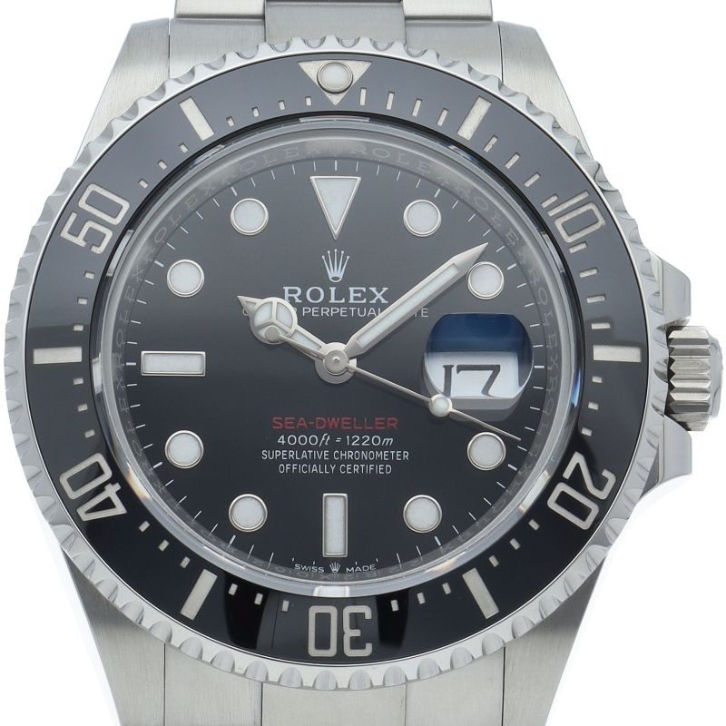 Rolex Sea Dweller Watch Red Sead Box SS Black Polished