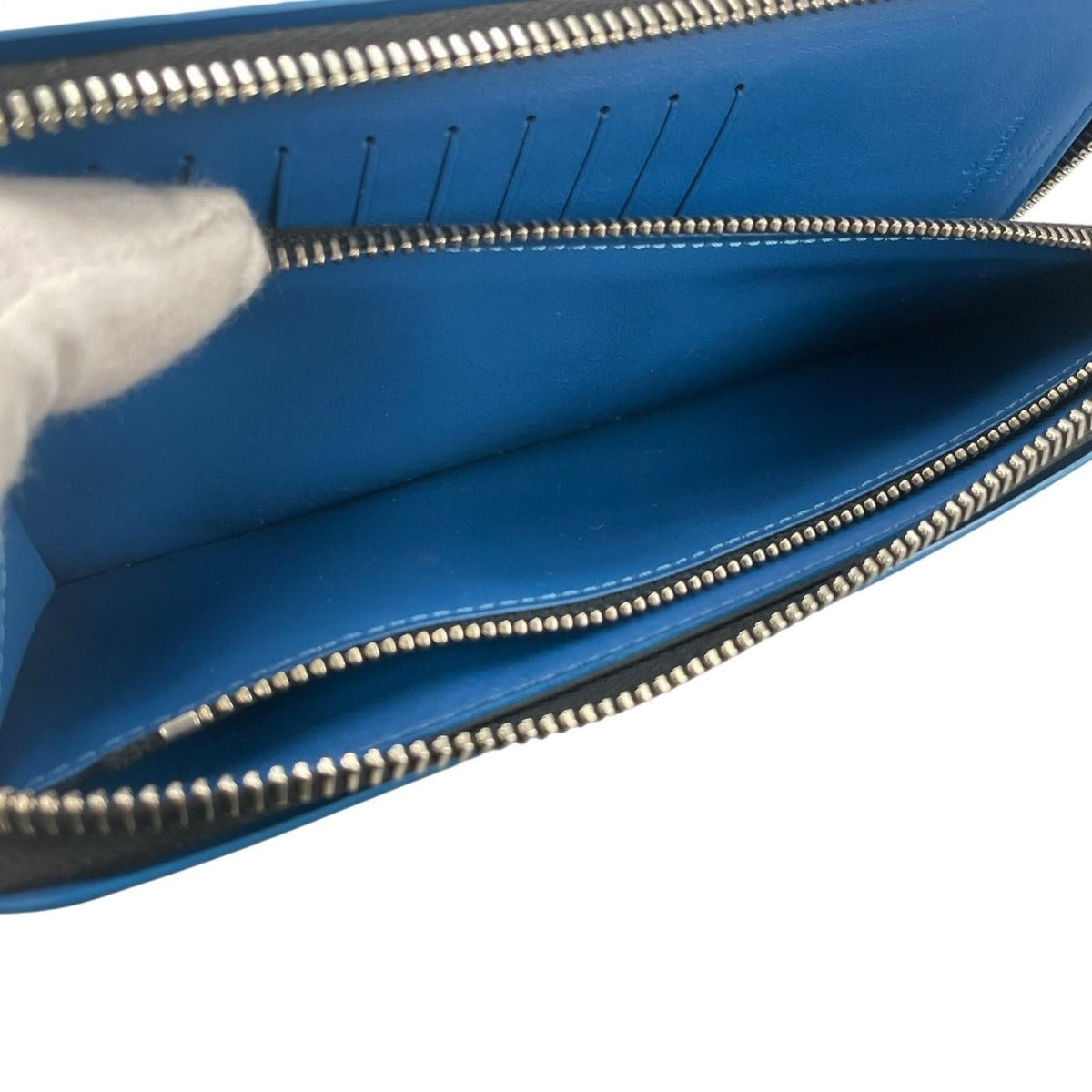 Louis Vuitton Zippy Wallet Vertical Damier Graphite Leather Black Blue — view 10