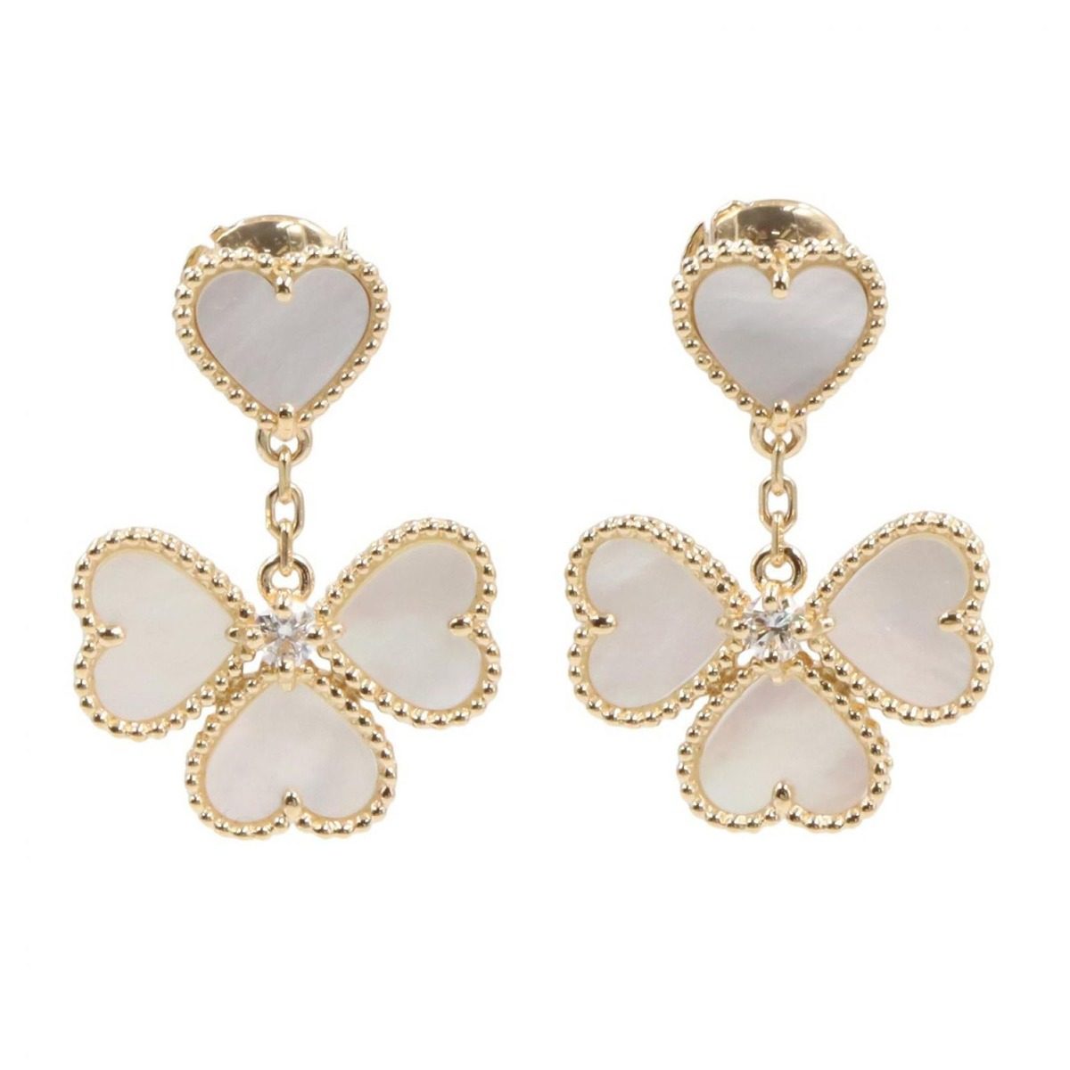 Van Cleef & Arpels Earrings Sweet Heart Diamond 18k Mother of Pearl
