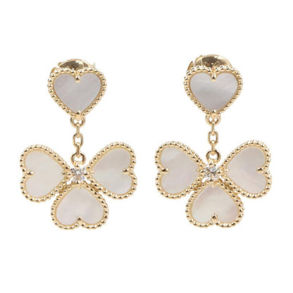 Van Cleef & Arpels Earrings Sweet Heart Diamond 18k Mother of Pearl