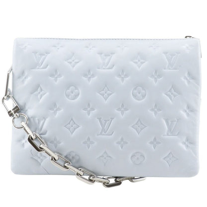 Louis Vuitton Coussin PM Monogram Emboss Lamb Leather Blue Glacier Light