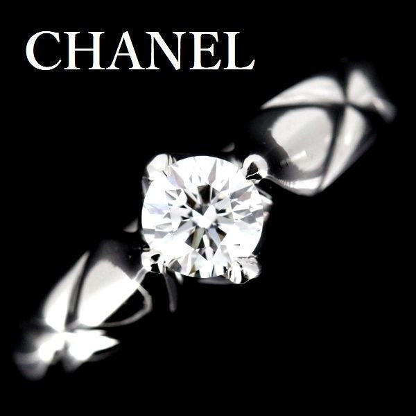 Chanel Quilted Diamond 030 CT F-Vvs 1 Ring Pt950 47