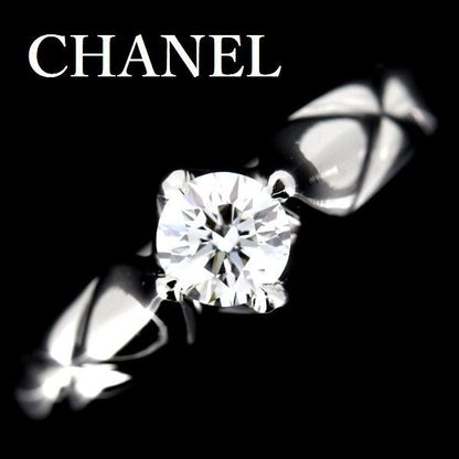 Chanel Quilted Diamond 030 CT F-Vvs 1 Ring Pt950 47