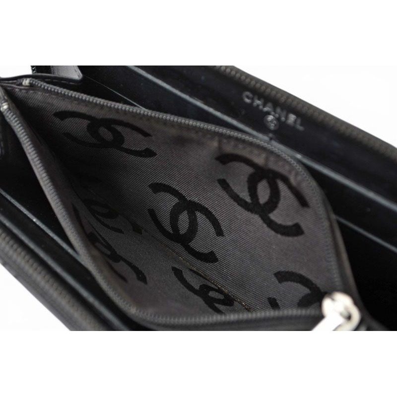 Chanel Wallet Cambon Line Zip Around Type Black — view 7
