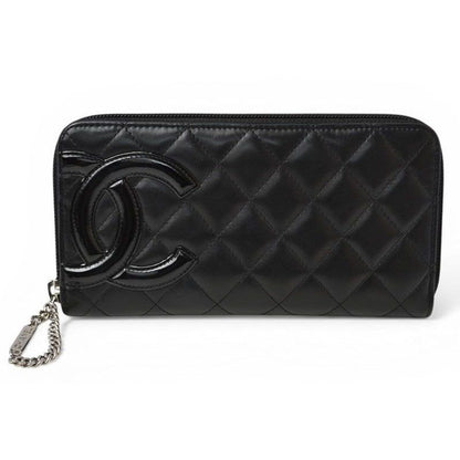 Chanel Wallet Cambon Line Zip Around Type Black