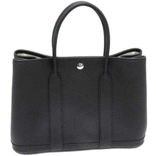 Hermes Tote Handbag Garden Party 30 TPM Negonda Black Silver Hardware