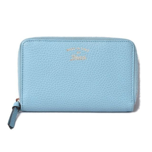 Gucci Folding Wallet Swing Leather Light Blue