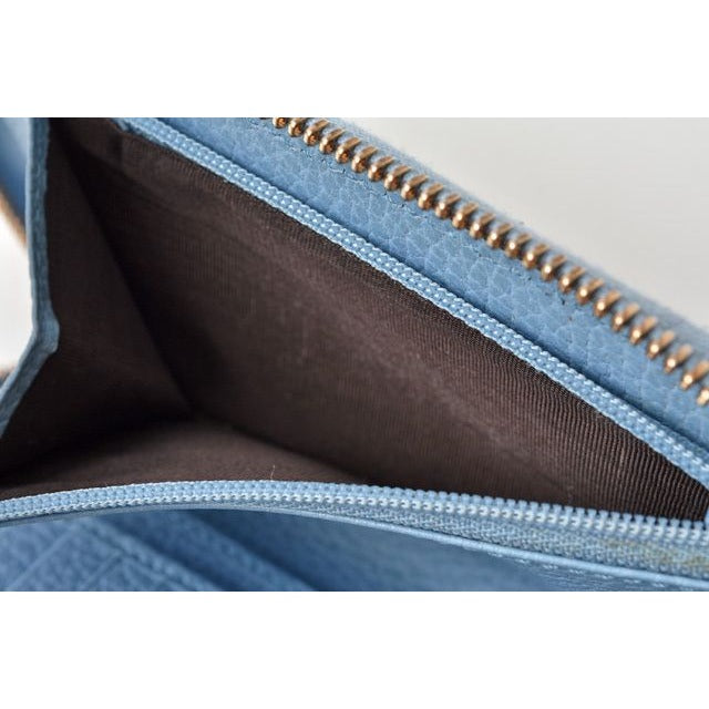 Gucci Folding Wallet Swing Leather Light Blue — view 7
