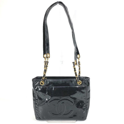 Chanel Shoulder Bag CC Coco Logo A08036 Enamel Black