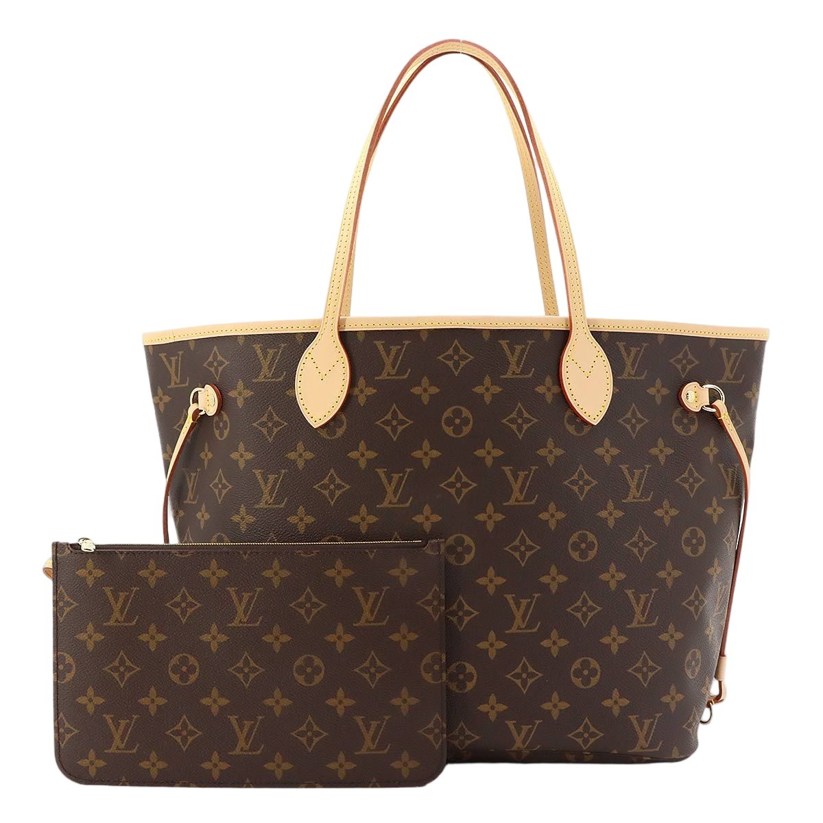 Louis Vuitton Monogram Neverfull MM Tote Brown Rose Beige