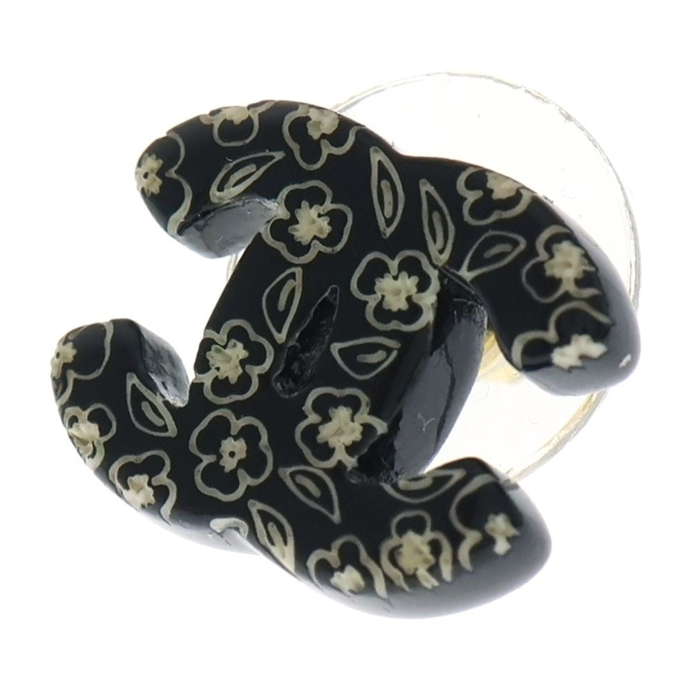 Chanel Camellia Flower Earrings CC Logo