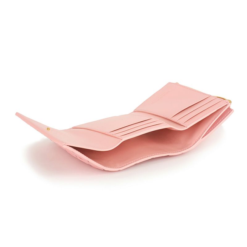 Bottega Veneta Trifold Wallet Zipper Wallet Rose