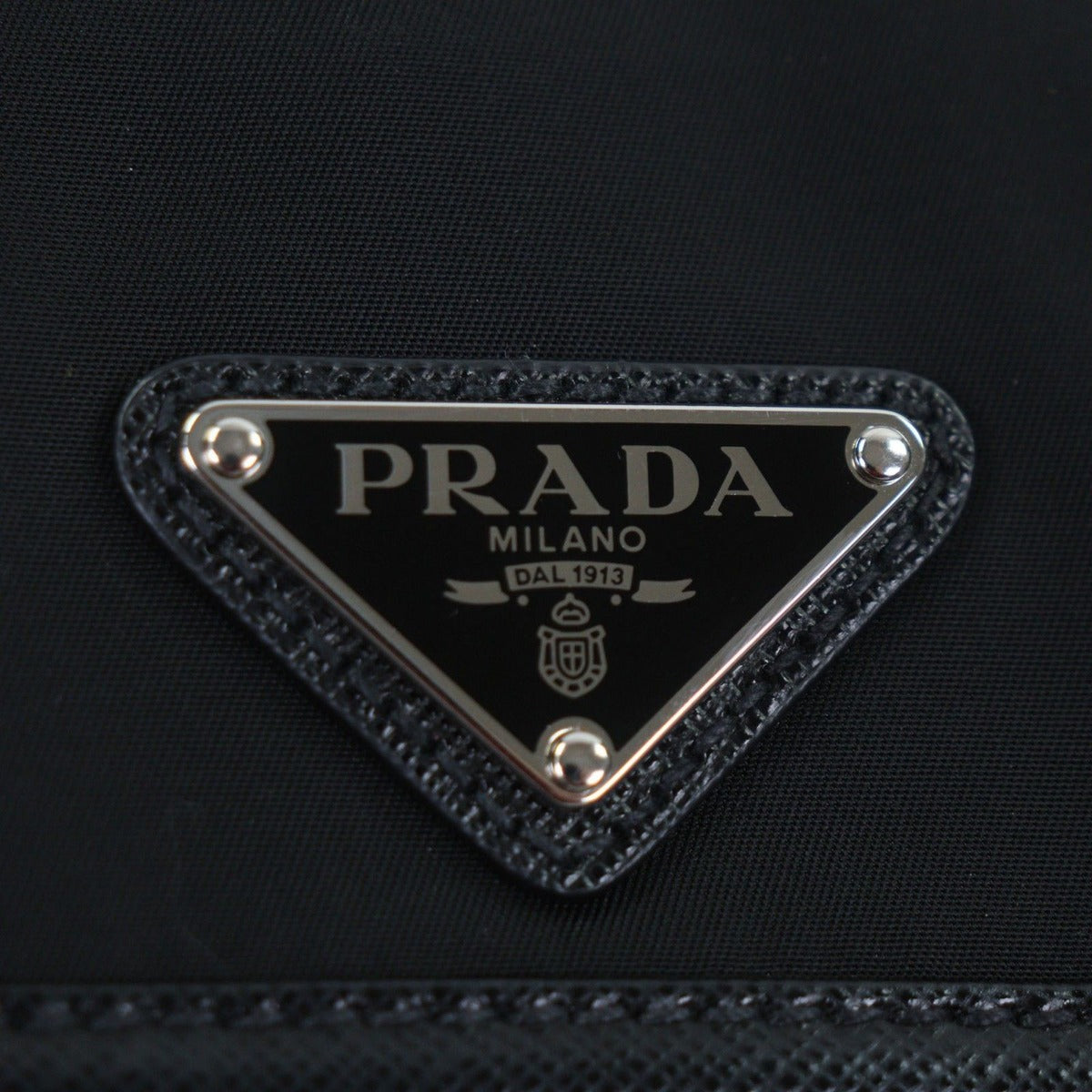 Prada Nylon Leather Triangle Logo Plate Re-Nylon Belt Bag Black — view 6