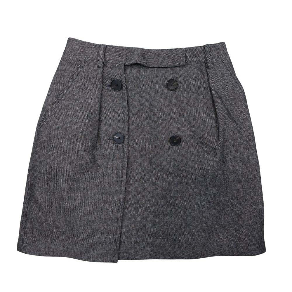 Dior Cannage Quilted Liner Knee Length Skirt 38 Gray
