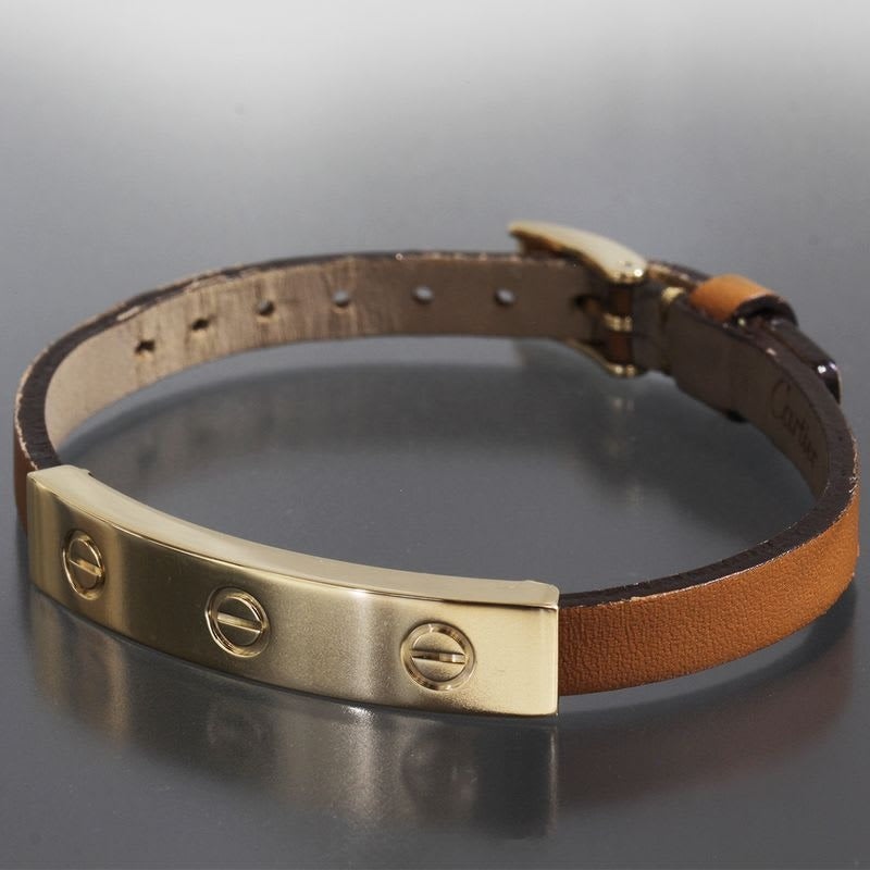 Cartier Love Leather Bracelet 18K Yellow Gold Box E1865