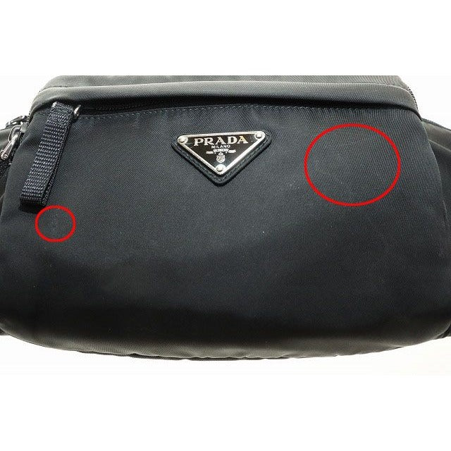 Prada Body Bag Black 2 Vl005 Waist Nylon Triangle Plate — view 5