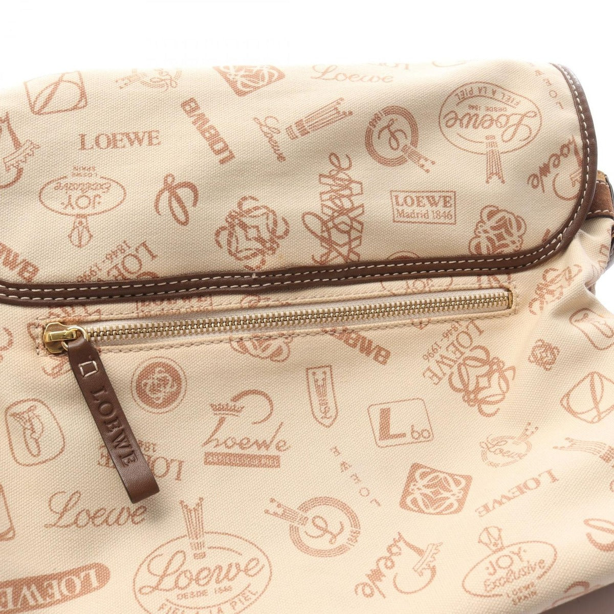 Loewe Shoulder Bag 160 Aniversario Beige Brown Canvas Suede Anniversary — view 6