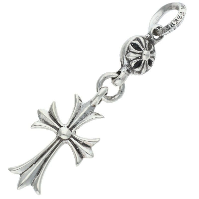 Chrome Hearts Tny CH Crs 1 Ball Tiny Ch Cross Charm Silver Necklace Top