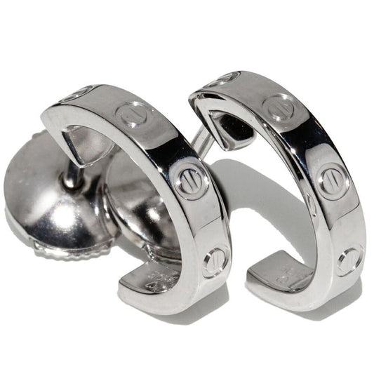 Cartier Hoop Earrings 18K White Gold Mini Love Earrings B80289