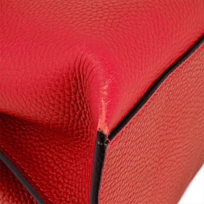 Gucci Daily Handbag 2WAY Leather Bamboo 370831 Red Silver Hardware Women