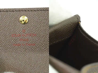 Authentic Louis Vuitton LV Porte Monnaie Pla Damier Ebène Coin Case Coin Case