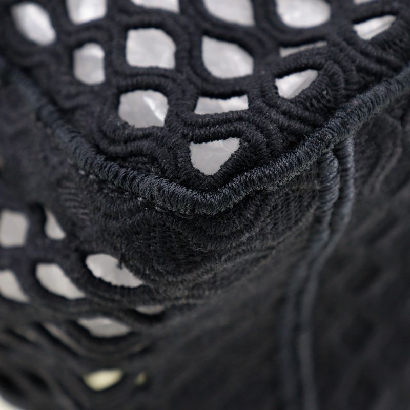 Dior Christian Dior Messenger Mesh Canvas Black Women's Shoulder Bag