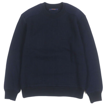 Louis Vuitton 21AW Cotton Nylon LV Logo Embroidery Stripe Pattern Crew Neck