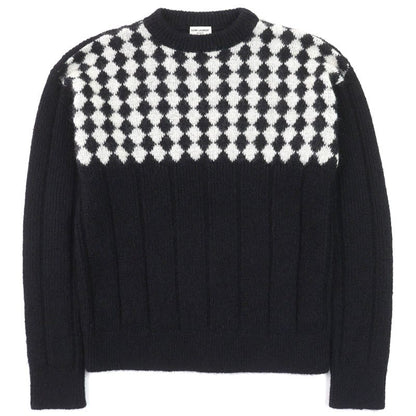 Saint Laurent Paris 21AW 665879 Wool Mohair Partially Allover Design Crewneck